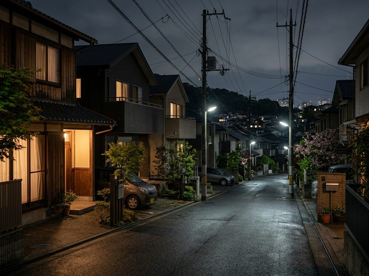 住宅の玄関ドアと窓に取り付けられた補助錠