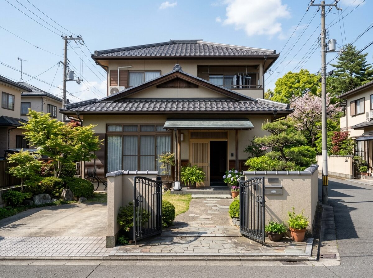 補助錠が取り付けられた住宅の窓サッシ