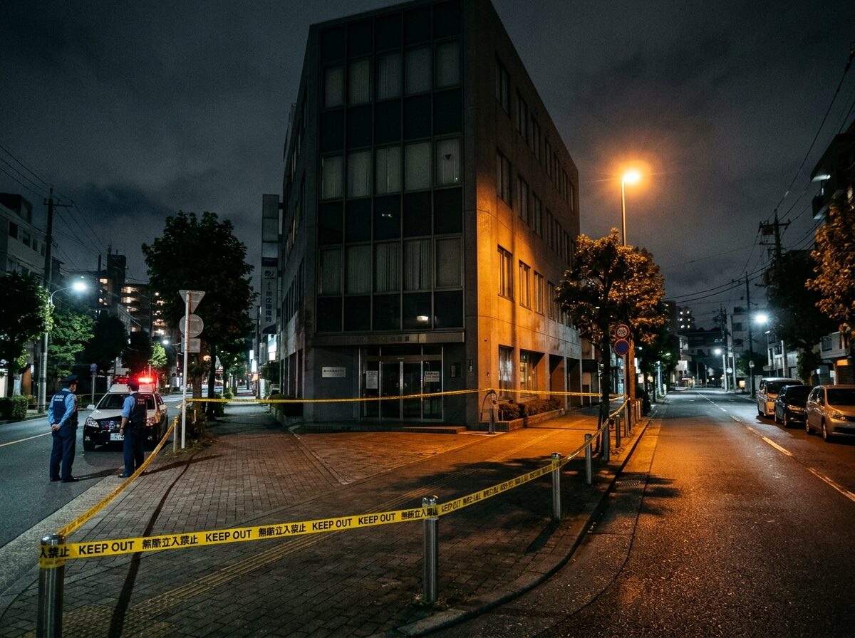 防犯カメラが設置されたオフィスの出入口