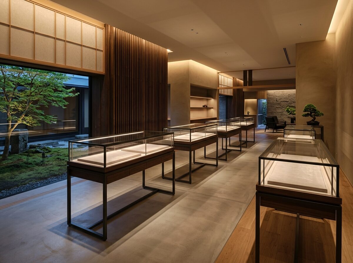 店舗の天井付近に設置された防犯カメラ